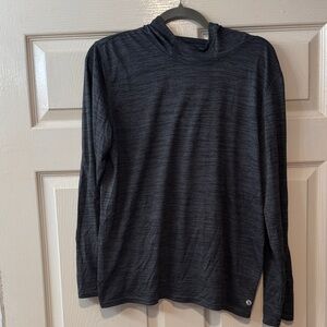 Xersion Husky Boys Long Sleeve Hooded Shirt XL 18/20 Quick Dry Heather Charcoal